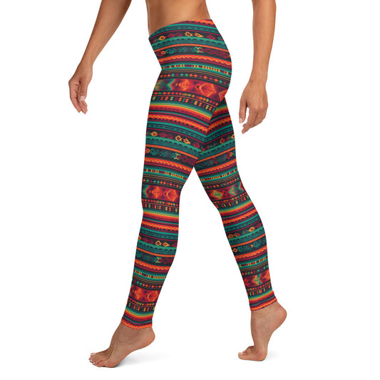 Mexican Fabric Pattern Leggings