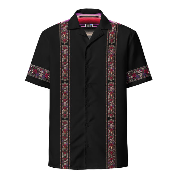 Amor Mas Alla Dia de Los Muertos Guayabera Button Up Shirt Amor Mas Alla Dia de Los Muertos Guayabera Button Up Shirt