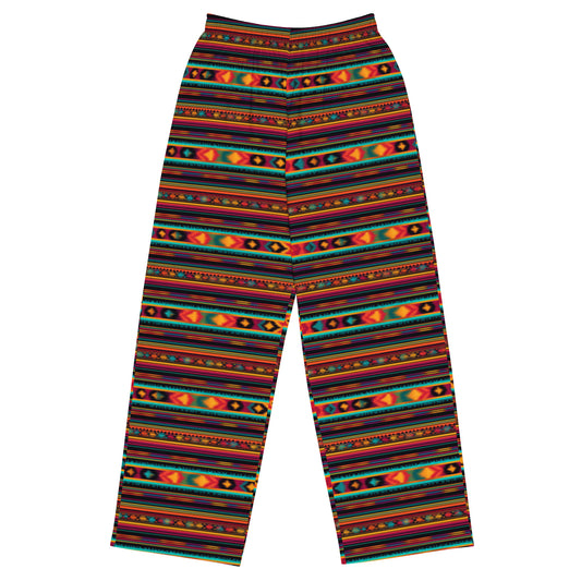 Mexican Folk Design Pattern Soft Wide-leg Pajama/Sweats Bottoms