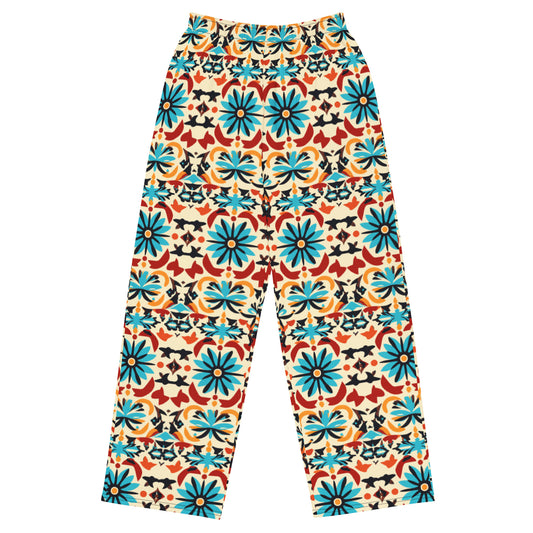 Geometric Art Super Soft Wide-leg Pajama/Sweats Bottoms