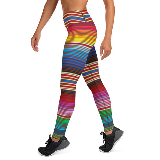 Shades of Rainbow Mexican Serape Yoga Leggings