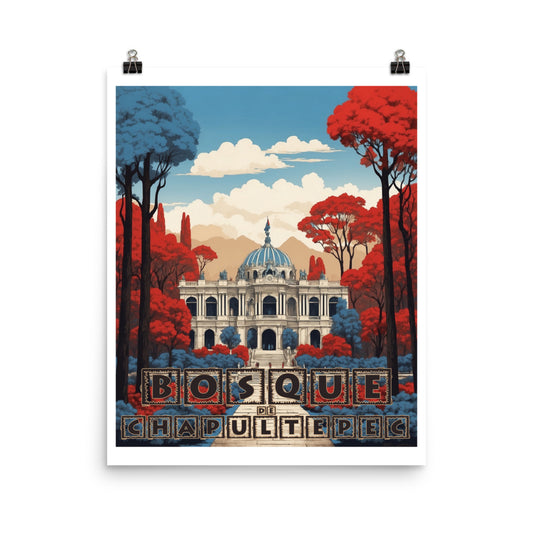Bosque de Chapultepec Mexico Travel Vintage Poster Art Prints