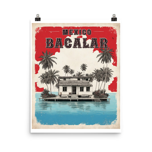 Bacalar Mexico Travel Vintage Poster Art Prints