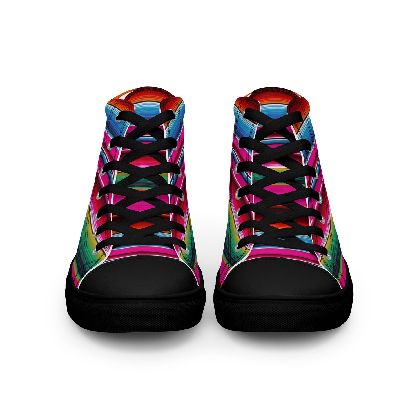 Shades of Pink Y Azul Serape Men’s high top canvas shoes