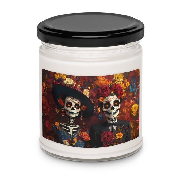 Dia De Los Muertos Sugar Skull Couple Scented soy candle Dia De Los Muertos Sugar Skull Couple Scented soy candle