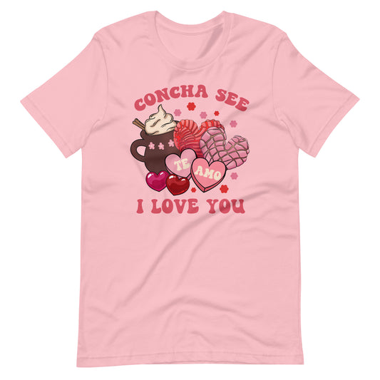 Concha See Te Amo Valentine's Day Unisex t-shirt for Latinos