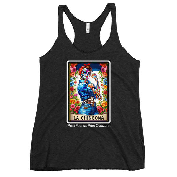 La Chingona Mexican Lotería Women's Racerback Tank La Chingona Mexican Lotería Women's Racerback Tank