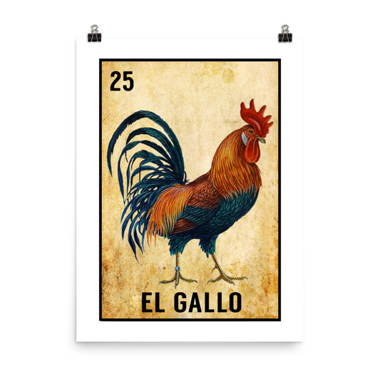 El Gallo Mexican Loteria Poster