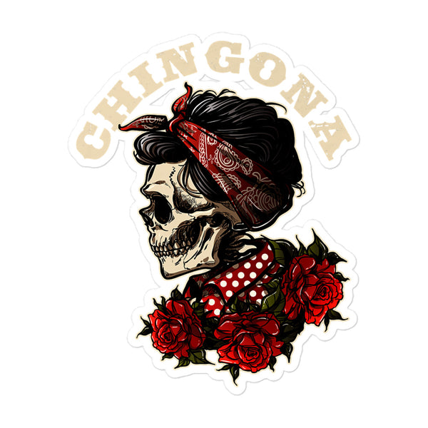 Chingona Red Roses & Bandana Sticker Chingona Red Roses & Bandana Sticker
