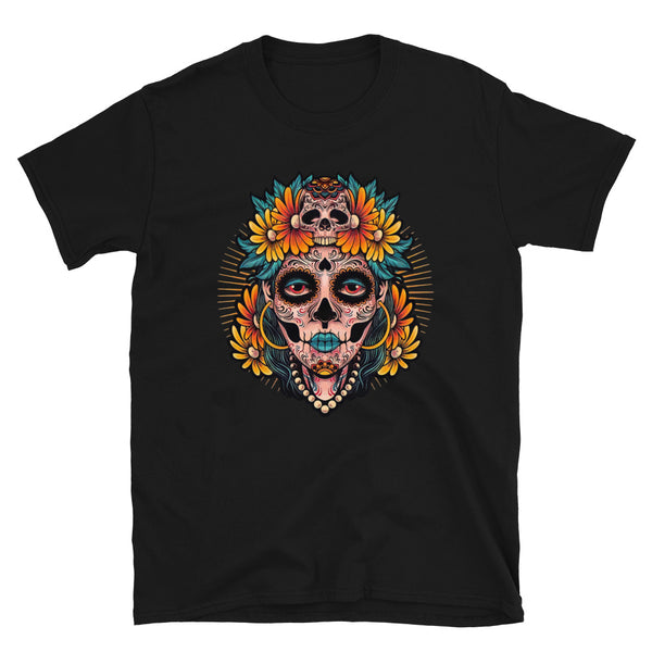 Sunflower Lady Dia De Los Muertos T-Shirt Sunflower Lady Dia De Los Muertos T-Shirt