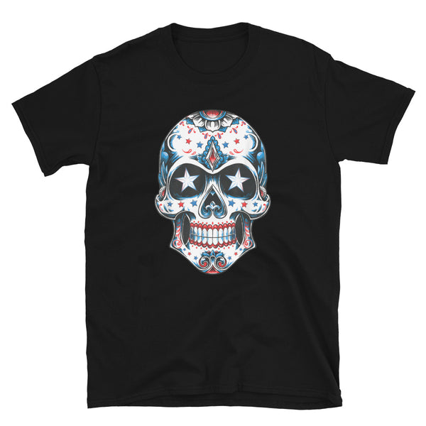 4th of July American Sugar Skull T-Shirt 4th of July American Sugar Skull T-Shirt