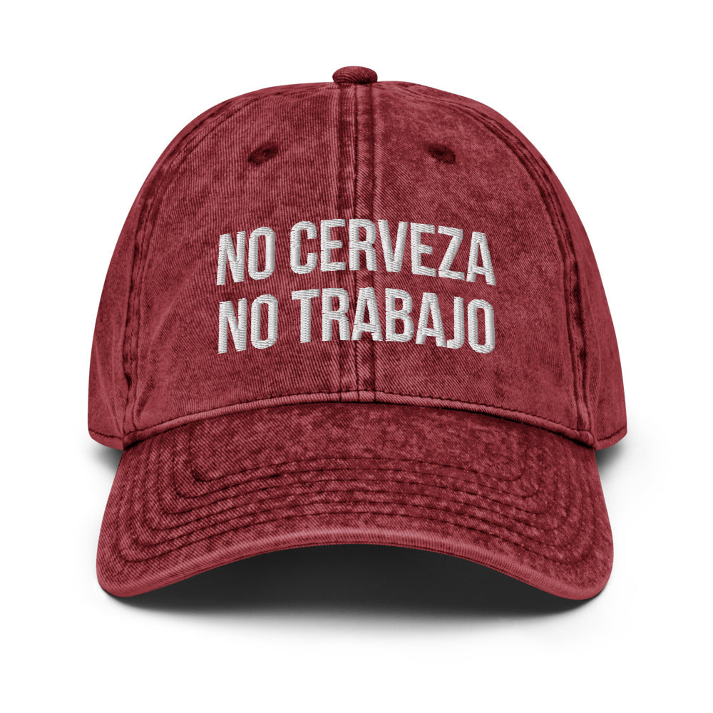 No Cerveza No Trabajo Vintage Cap