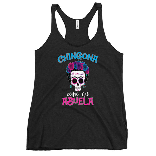 Chingona Como Mi Abuela Women's Racerback Tank Top Chingona Como Mi Abuela Women's Racerback Tank Top