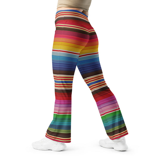 Multi Color Mexican Serape Printed Flare leggings