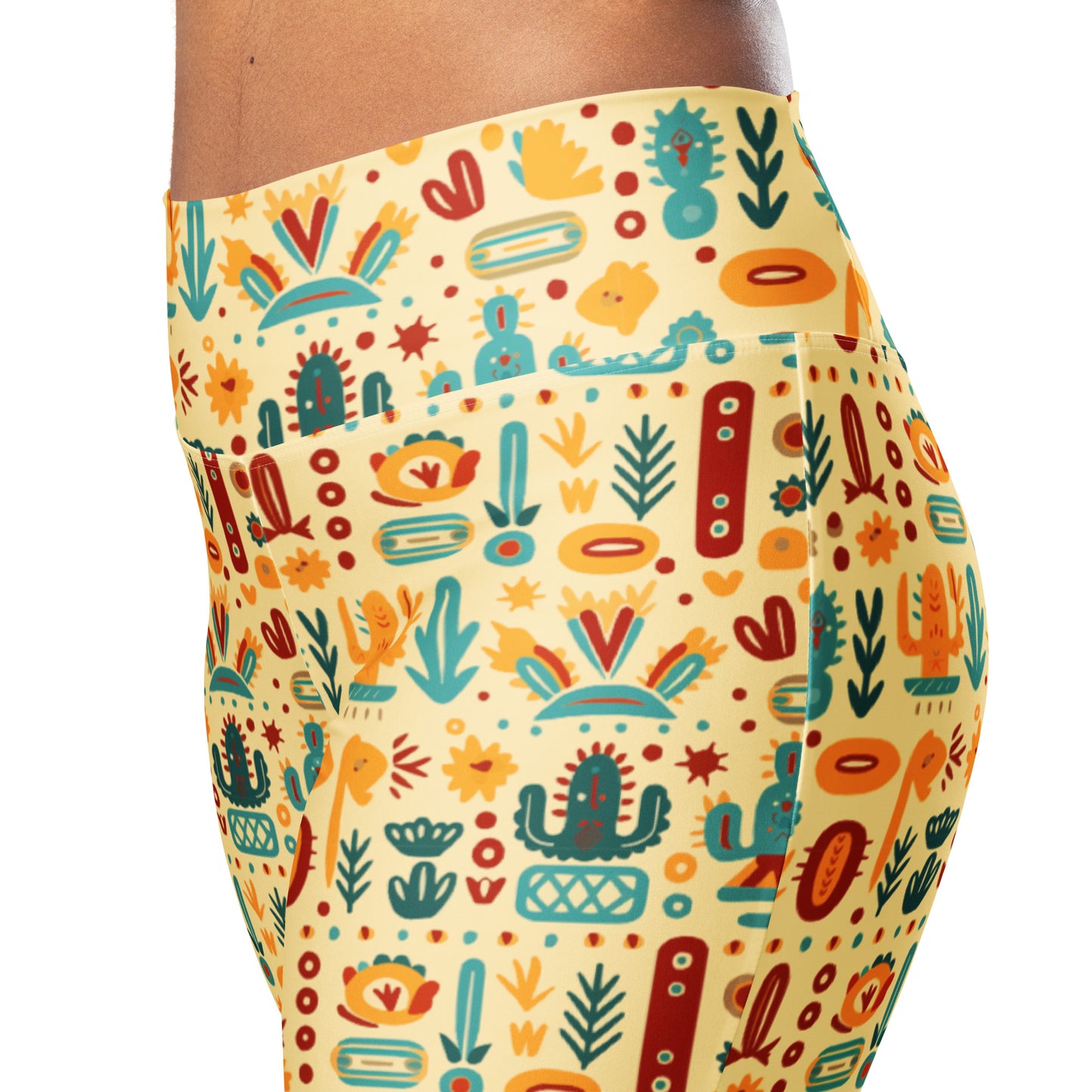 Mexican Art Printed Flare leggings