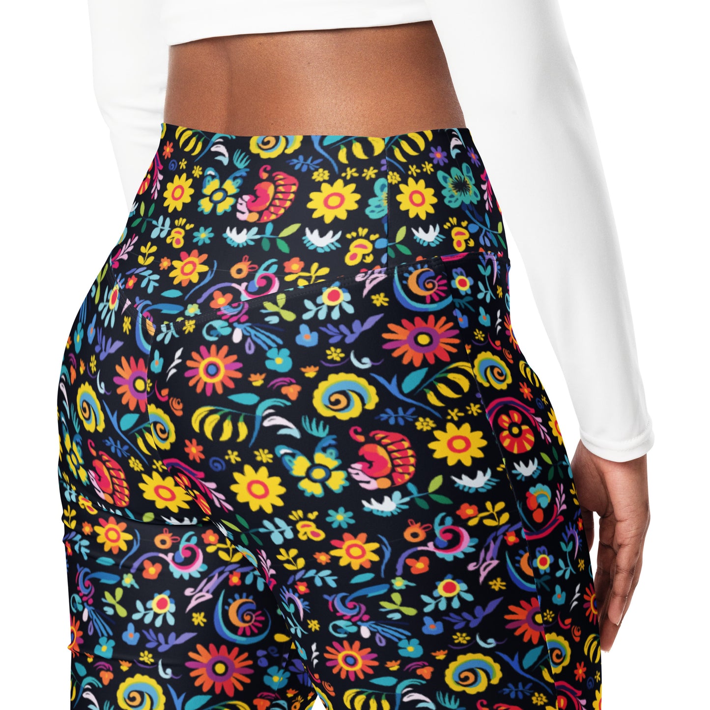 Mexican Latin Floral Printed Flare leggings