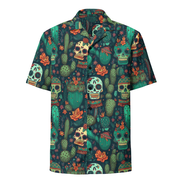 Nopal y Calaveras Guayabera Button Up Shirt
