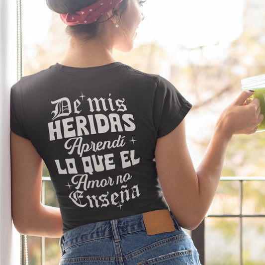 Cabrona Latina T-Shirt - De Mis Heridas Aprendí Statement T-Shirt