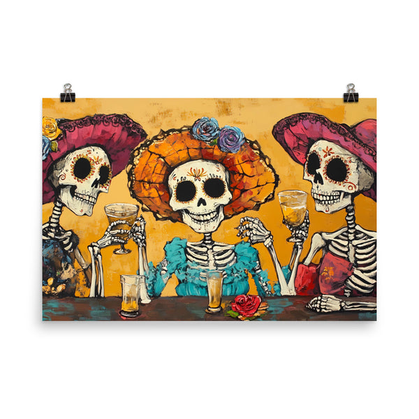 Almas de Fiesta Día de los Muertos Art Poster