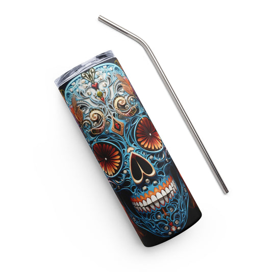 Butterfly Mexican Sugar Skull Stainless steel tumbler