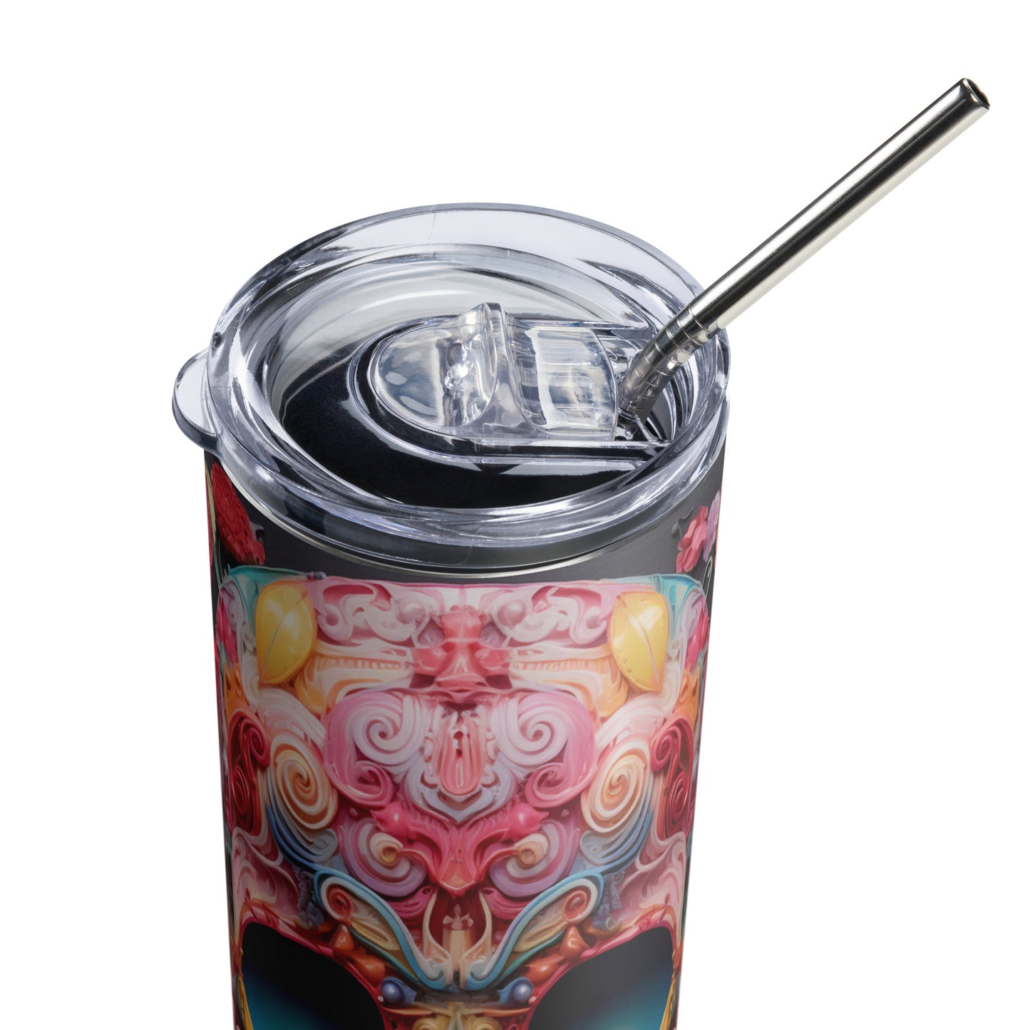 Cotton Candy Mexican Sugar Skull Stainless Steel Tumbler