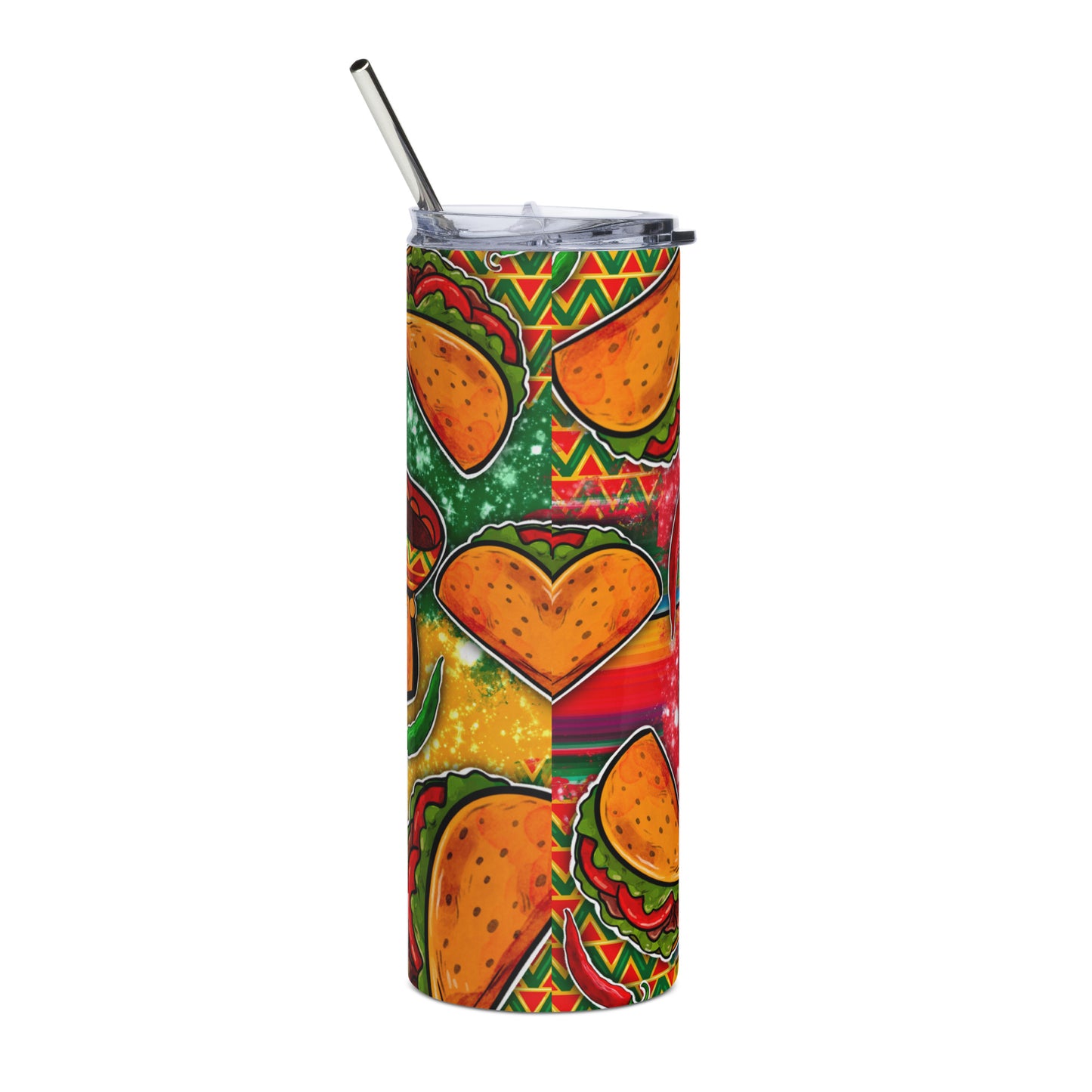 Tacos Y Sombrero Mexico Vibes Stainless steel tumbler