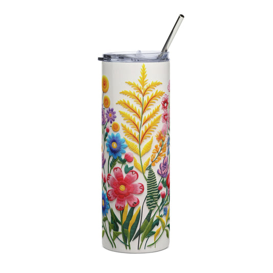 Mexican Floral Pattern Stainless steel tumbler for Latinos