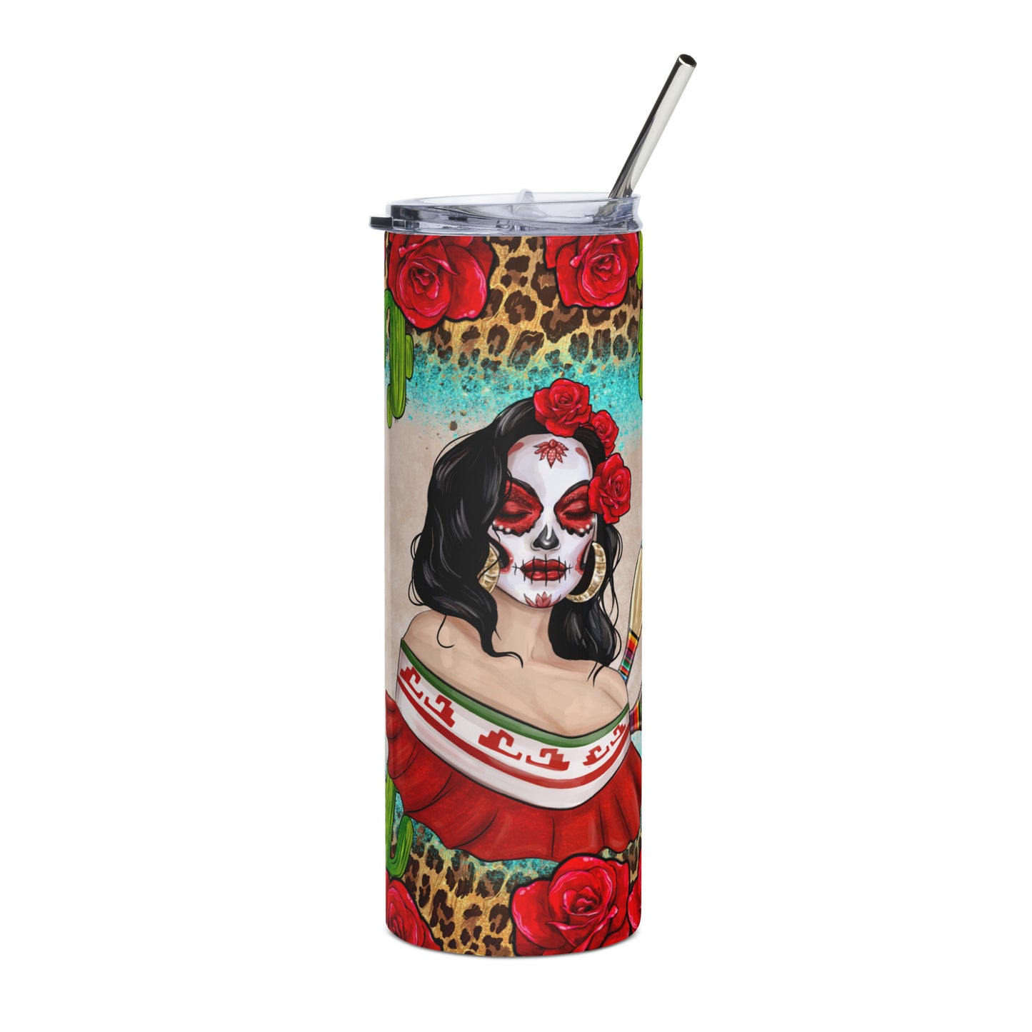 Caterina Y Red Roses Stainless steel tumbler