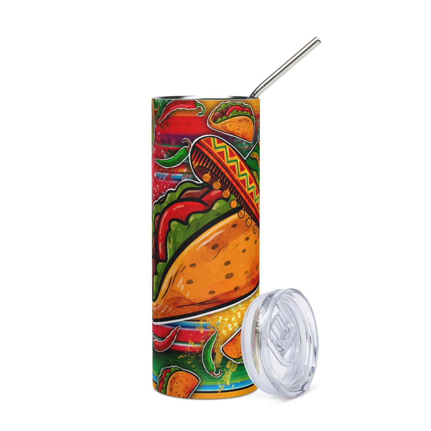 Tacos Y Sombrero Mexico Vibes Stainless steel tumbler