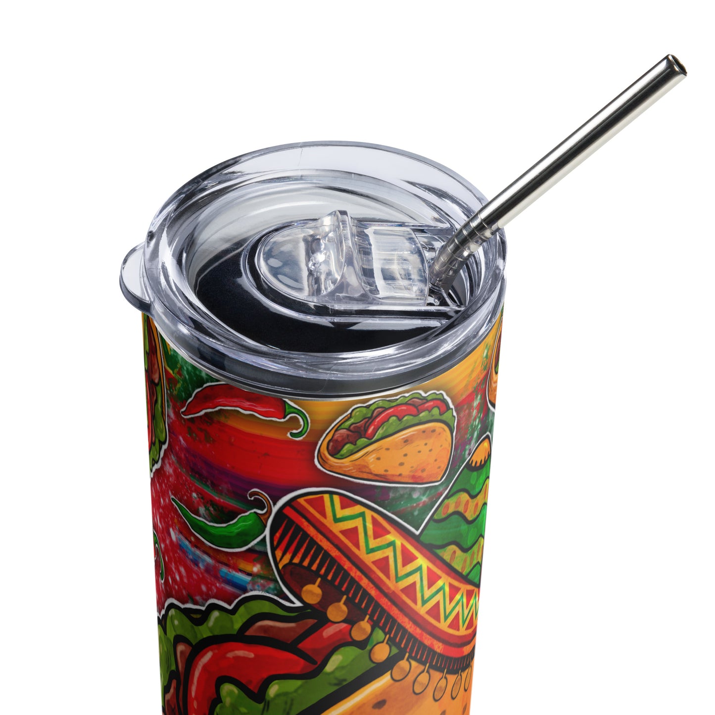 Tacos Y Sombrero Mexico Vibes Stainless steel tumbler