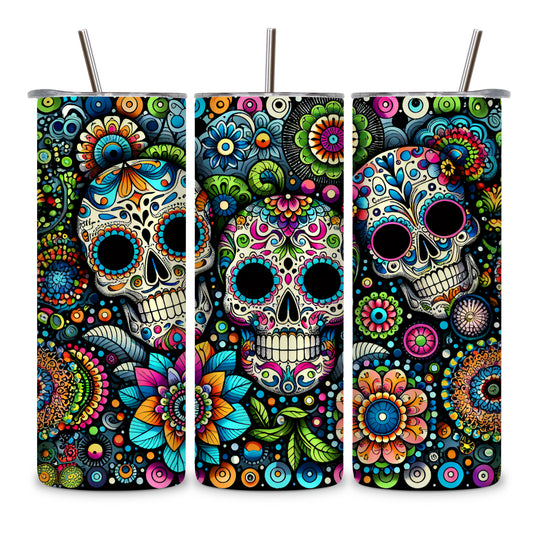 sugar skull Mexican stainless steel tumbler