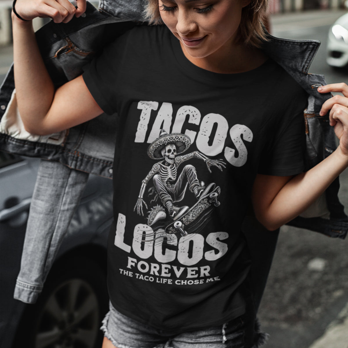 Tacos Locos Forever The Taco Life Chose Me T-Shirt for Taco Lovers