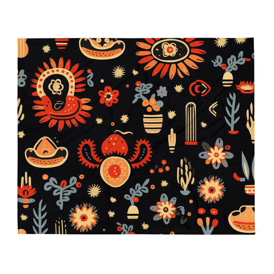 Traditional Art Mexican Throw Blanket #6