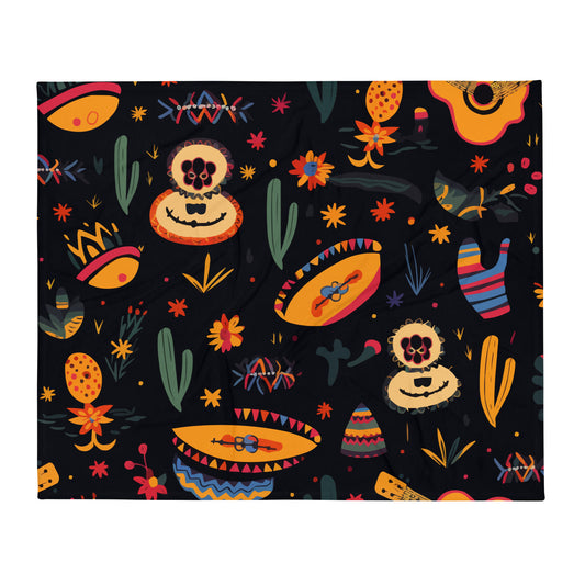 Folk Art Mexican Throw Blanket #9