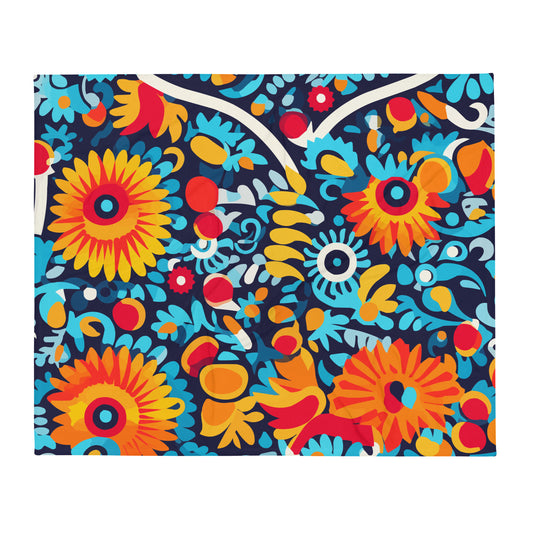 Floral Mexican Throw Blanket #15