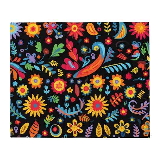 Floral Mexican Throw Blanket #20