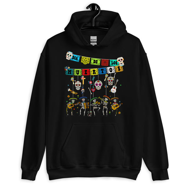 Dia De Los Muertos Hanging Skulls & Mariachi Hoodie