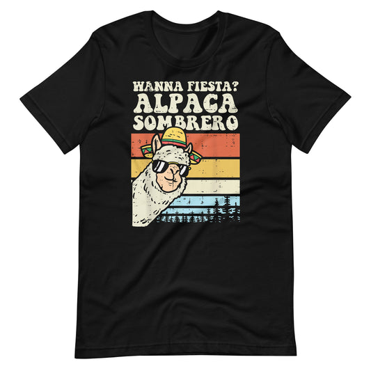 Wanna Fiesta? Alpaca Sobrero Unisex t-shirt