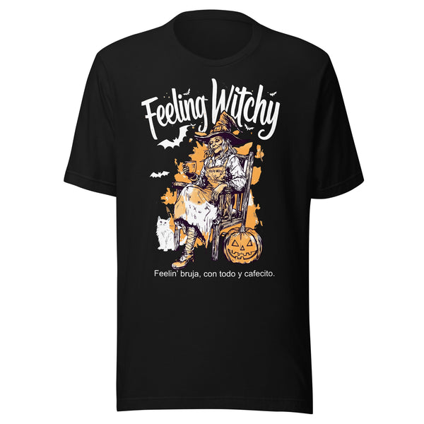 Feeling Witchy Halloween T-Shirt - Feelin’ bruja, con todo y cafecito.