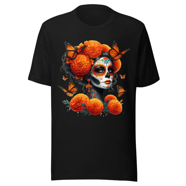 La Catrina de las Mariposas Dia De Los Muertos T-Shirt