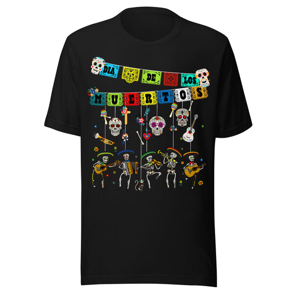 Dia De Los Muertos Hanging Skulls & Mariachi T-Shirt