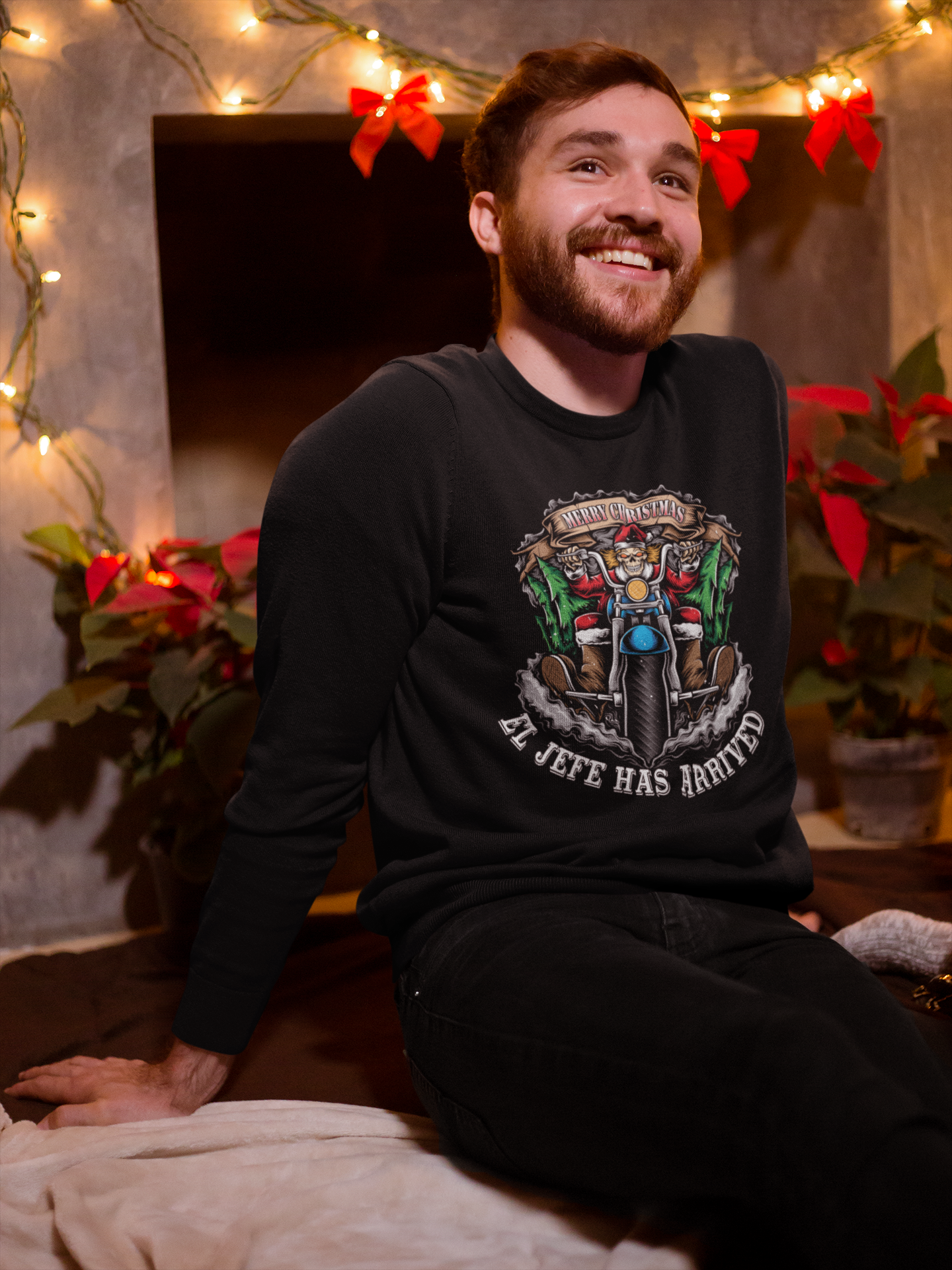 El Jefe Has Arrived Ugly Navidad Sweatshirt