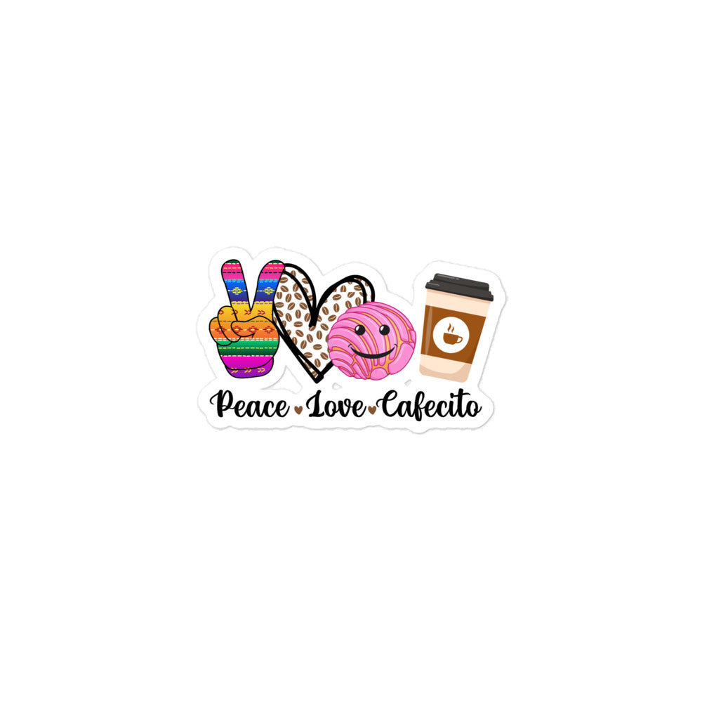 Peace Love Cafecito Bubble-free stickers
