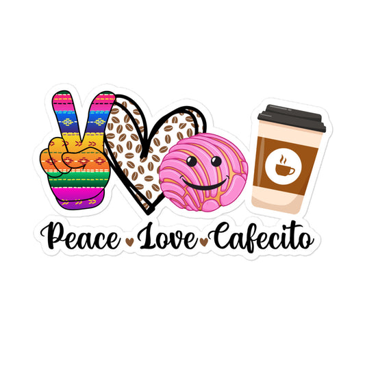 Peace Love Cafecito Bubble-free stickers
