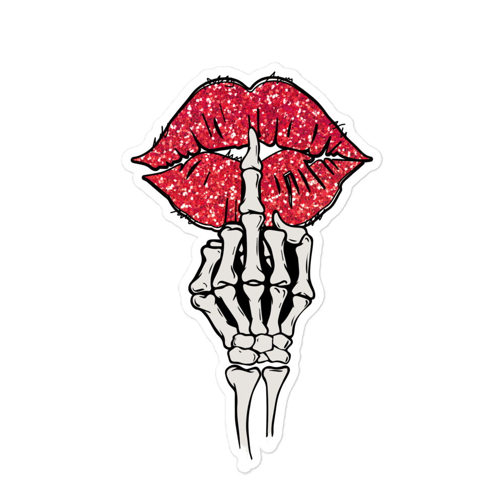 Skeleton Kissing Lips Bubble-free stickers