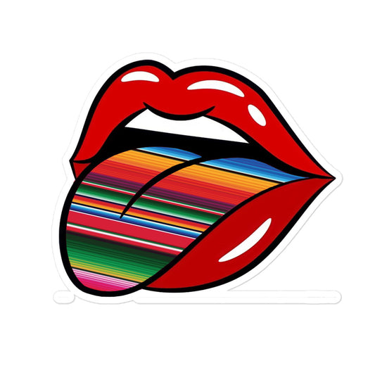 Lips Tongue Serape Bubble-free sticker