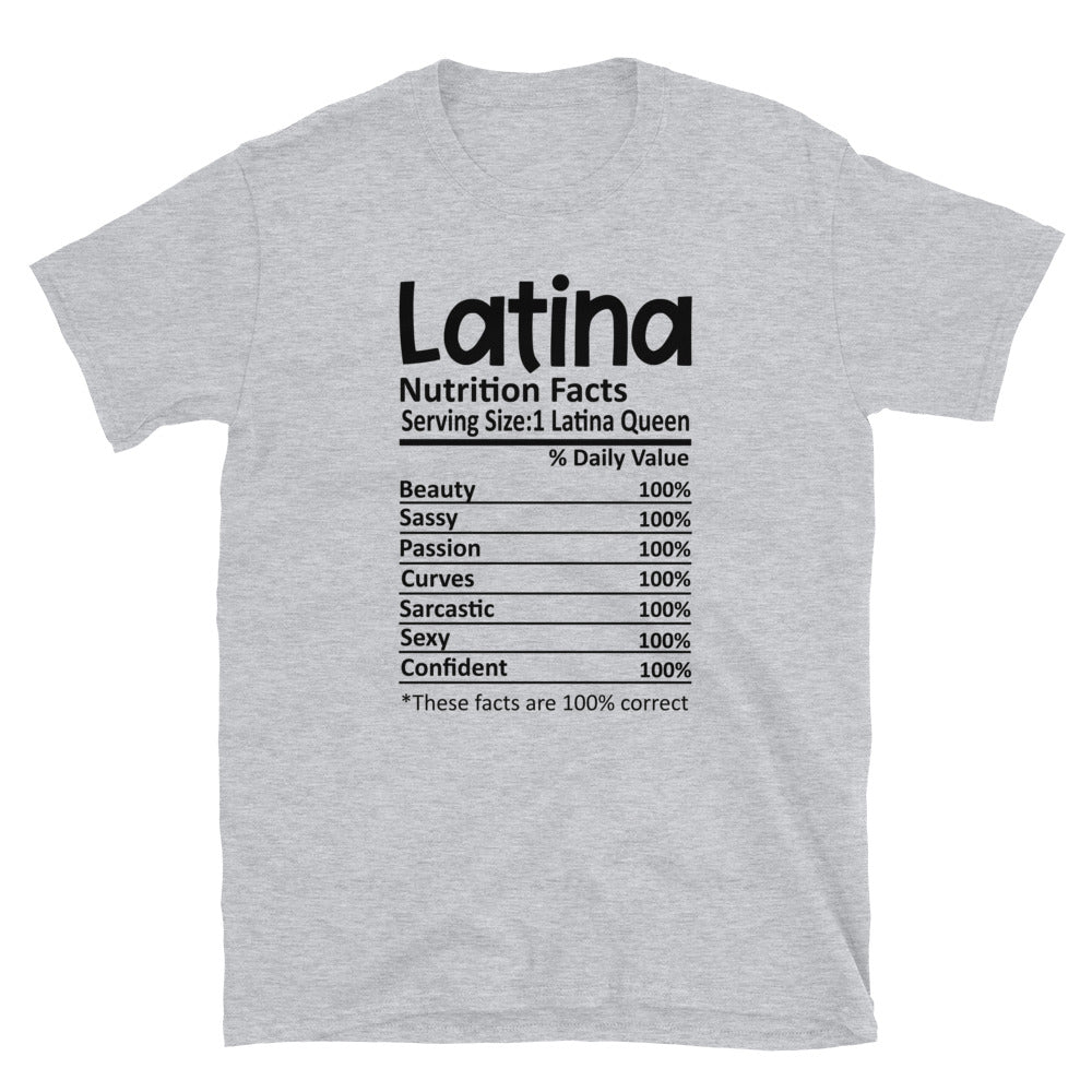 Latina Nutrition Facts T-Shirt