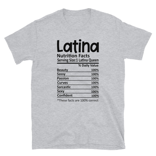 Latina Nutrition Facts T-Shirt