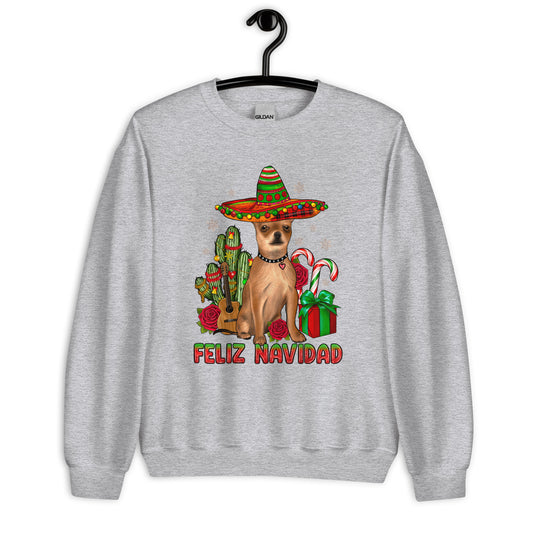 Chihuahua Feliz Navidad Ugly Christmas Sweatshirt