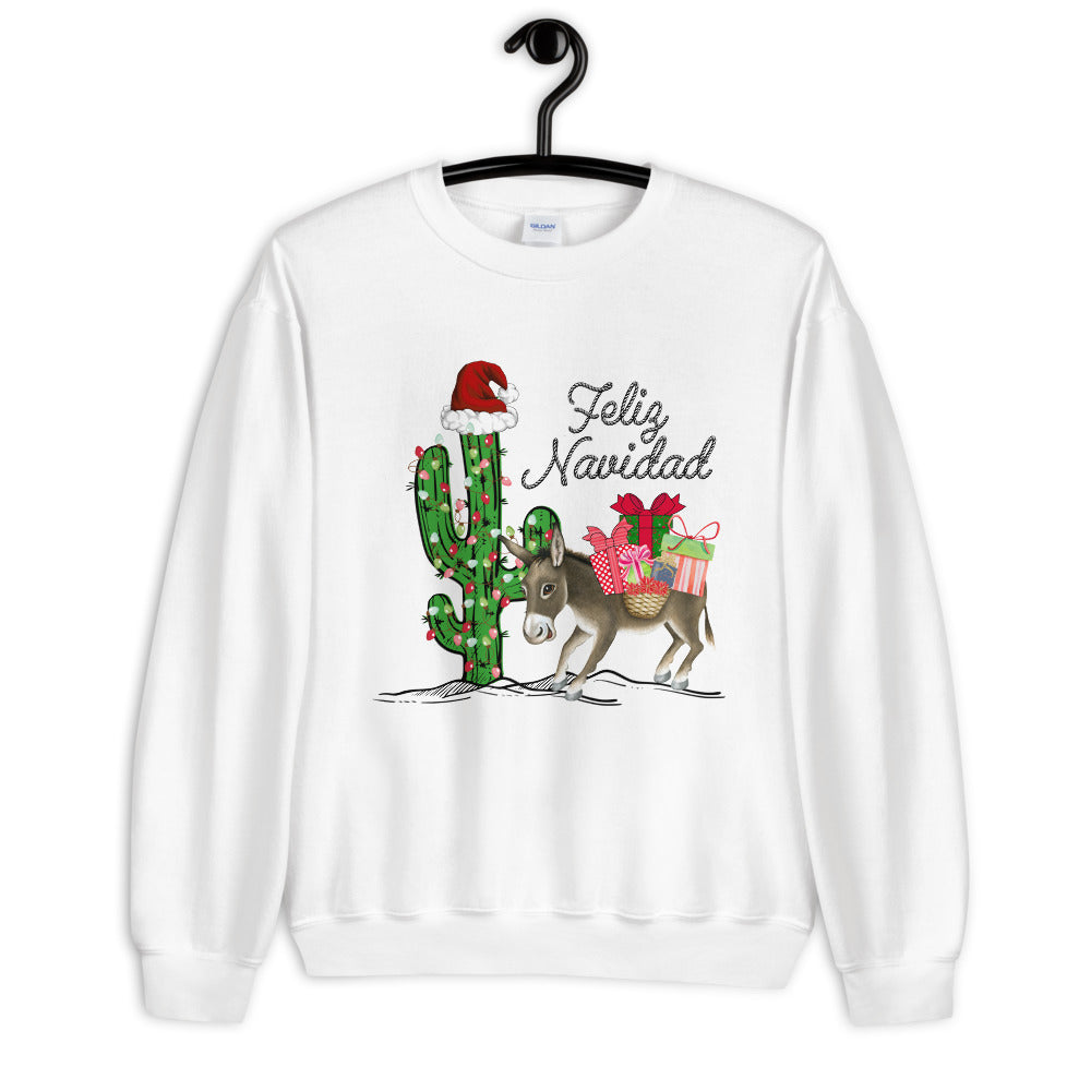 Christmas Burro Feliz Navidad Unisex Sweatshirt